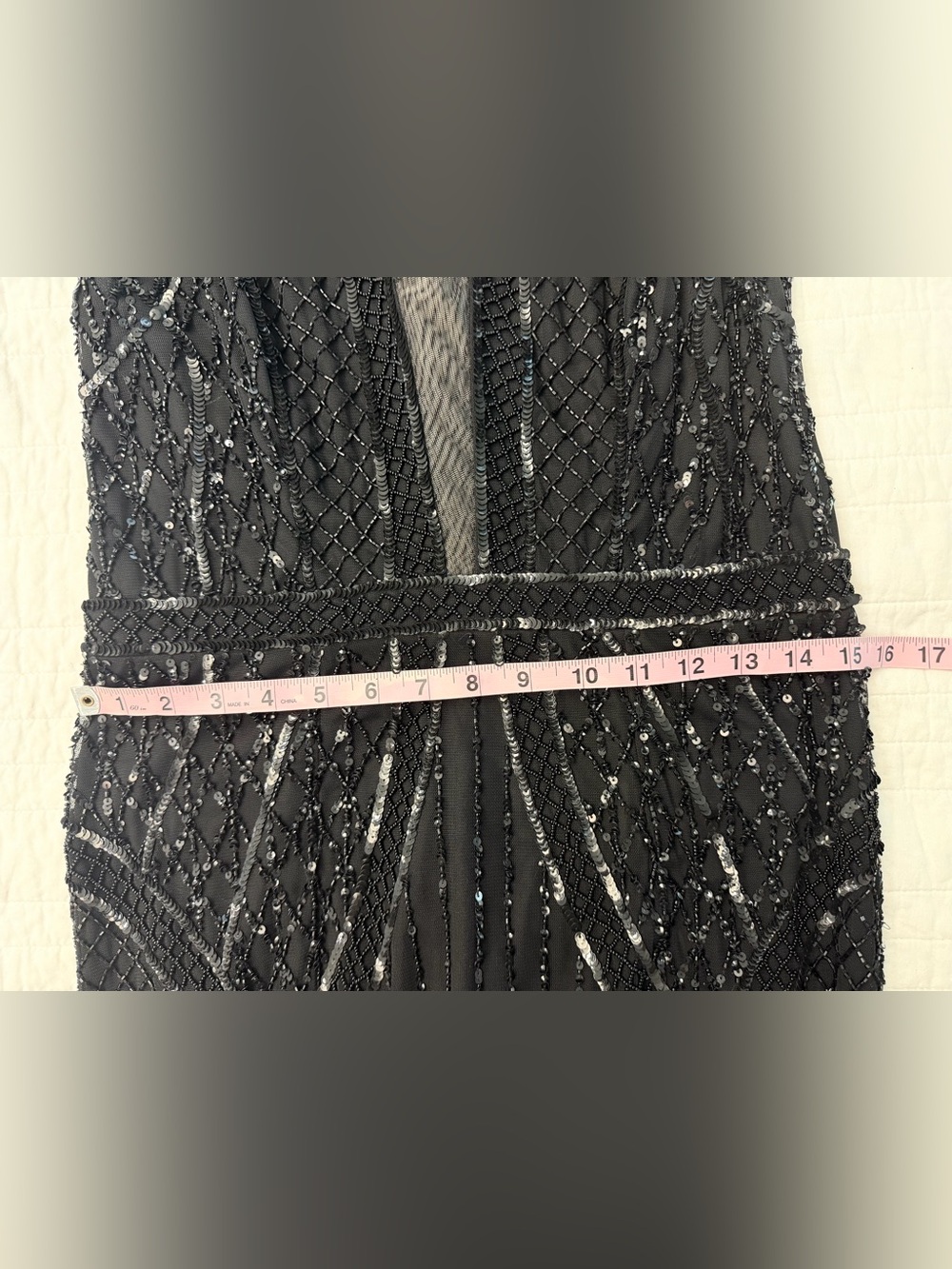 Adrianna Papell Black Beaded V-Neck Maxi Dress - Picture 12 of 12